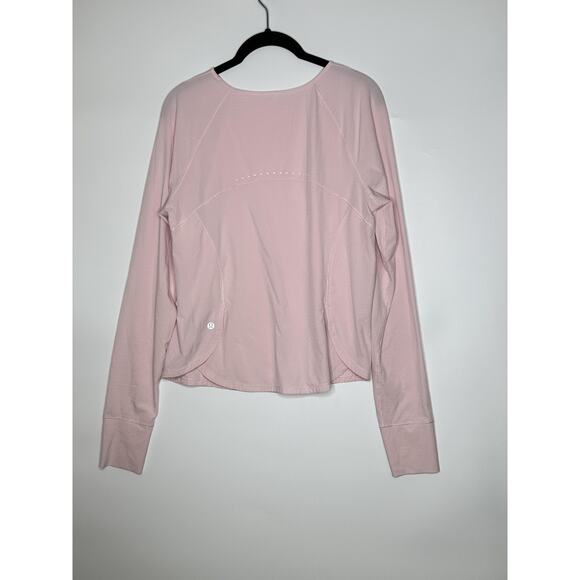 Lululemon Shirt Womens 8 Pink Running Stretch Thumbholes Athletic Workout - Picture 7 of 12